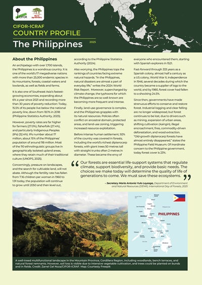thumbnail of CIFOR-ICRAF COUNTRY PROFILE: The Philippines