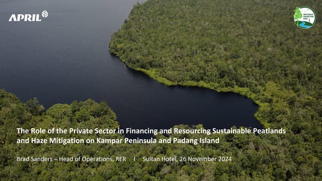 thumbnail of  The Role of the Private Sector in Financing and Resourcing Sustainable Peatlands and Haze Mitigation on Kampar Peninsula and Padang Island