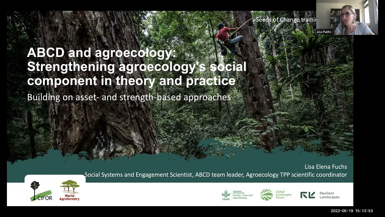 thumbnail of  CIFOR-ICRAF scientist Lisa Fuchs presenting on ABCD, agroecology and gender