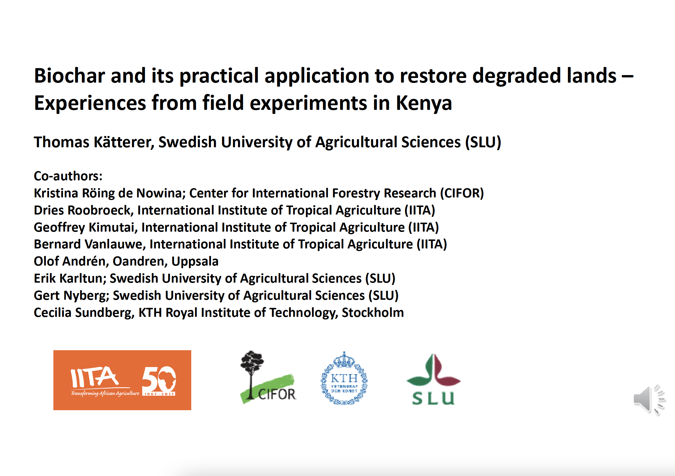 thumbnail of  Biochar and Its Practical Application to Restore Degraded Lands: Experiences from Field Experiments in Kenya